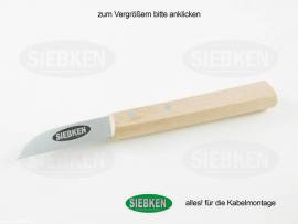 Kabelmesser mit Holzgriff, 60mm Klinge Carbonstahl - Bild vergr��ern 