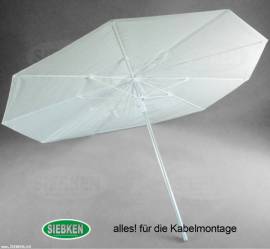 Arbeitsschirm, 2,50m, weiss, PVC - Bild vergrern 